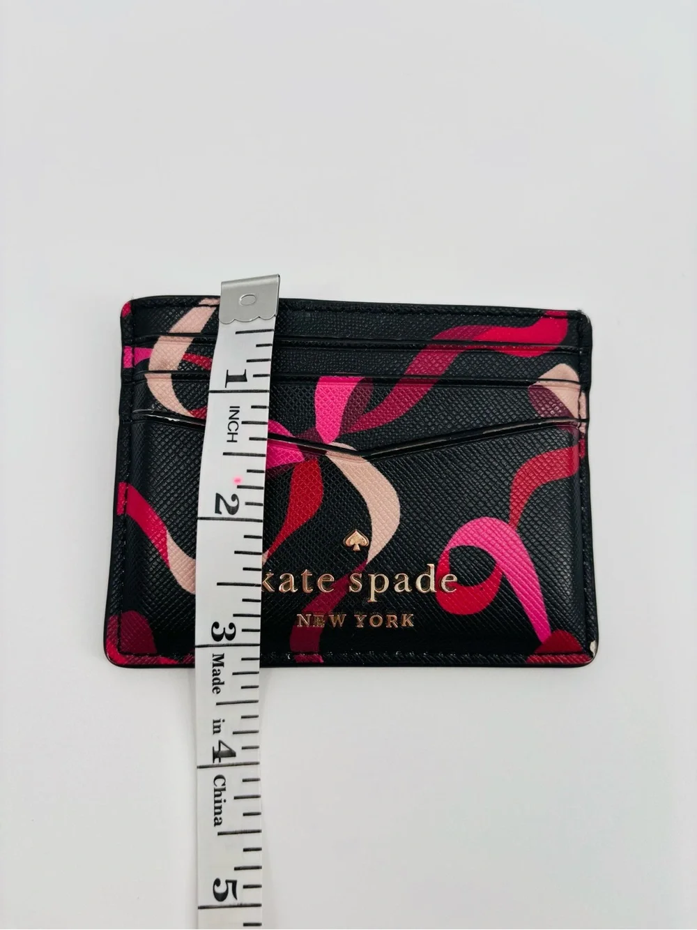 Kate Spade ribbon print card holder